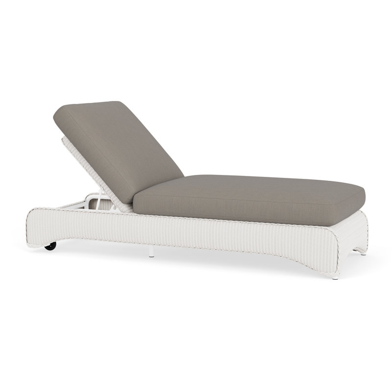 Loom Outdoor Chaise Lounge, White, Beach Navy
