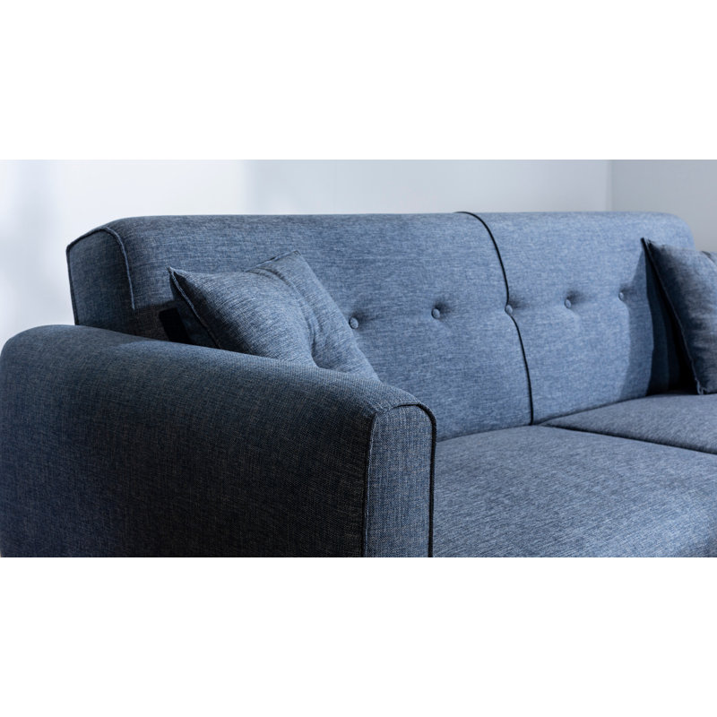 Ensemble de salon inclinable 2 pièces Sova, 100 % lin bleu foncé