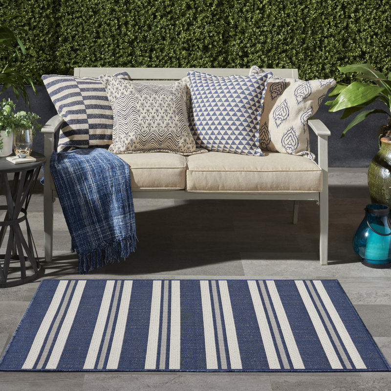Manderella Modern Rug, Navy, Rectangle 3' x 5'