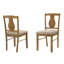 Ensemble de salle à manger 5 pièces en bois de chêne naturel antique, table de salle à manger en bois massif et 4 chaises d'appoint avec coussin, meubles de salle à manger peu encombrants