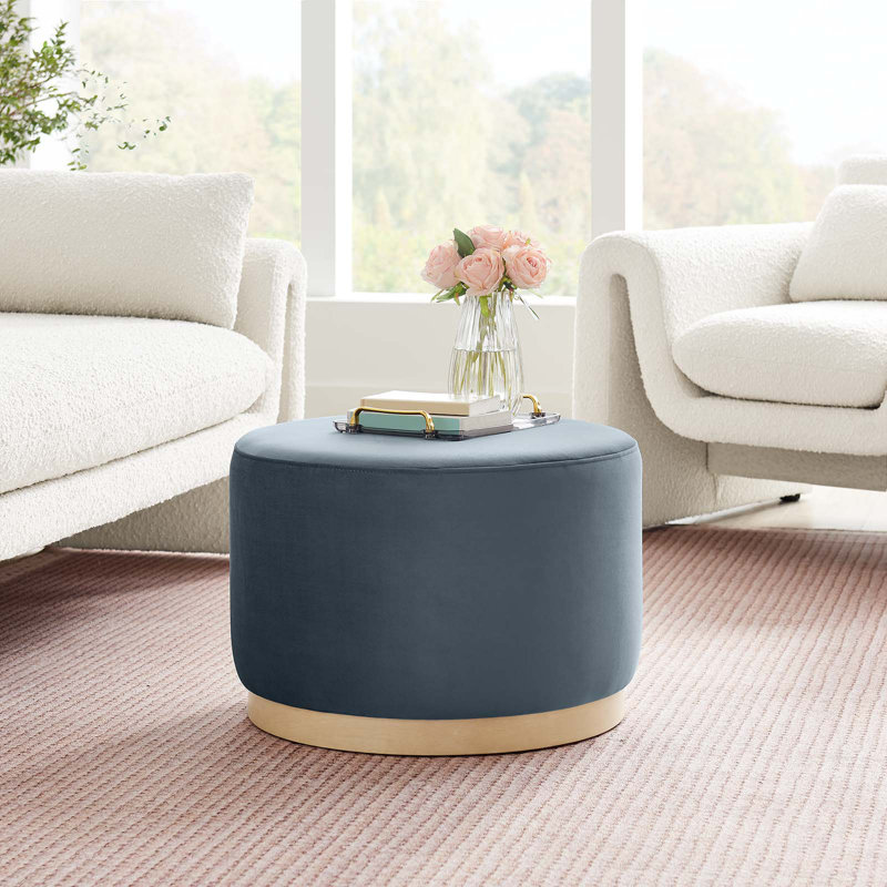 Repose-pieds rembourré Modway Tilden, Velours bleu cadet