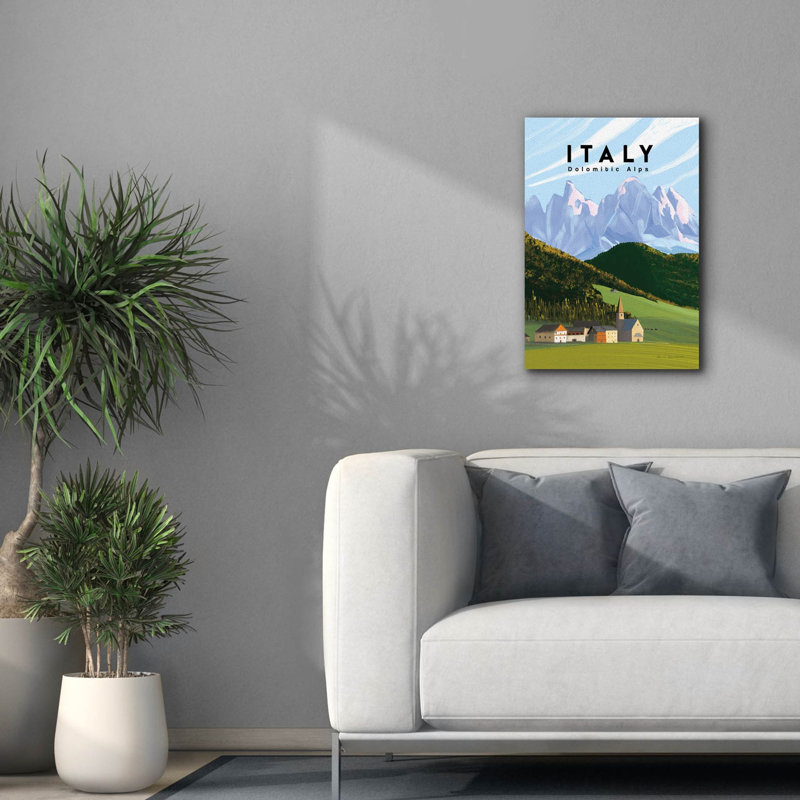 «Italian Alpes» par Omar Escalante, art mural sur toile, H 26 po x l 18 po x P 0,75 po