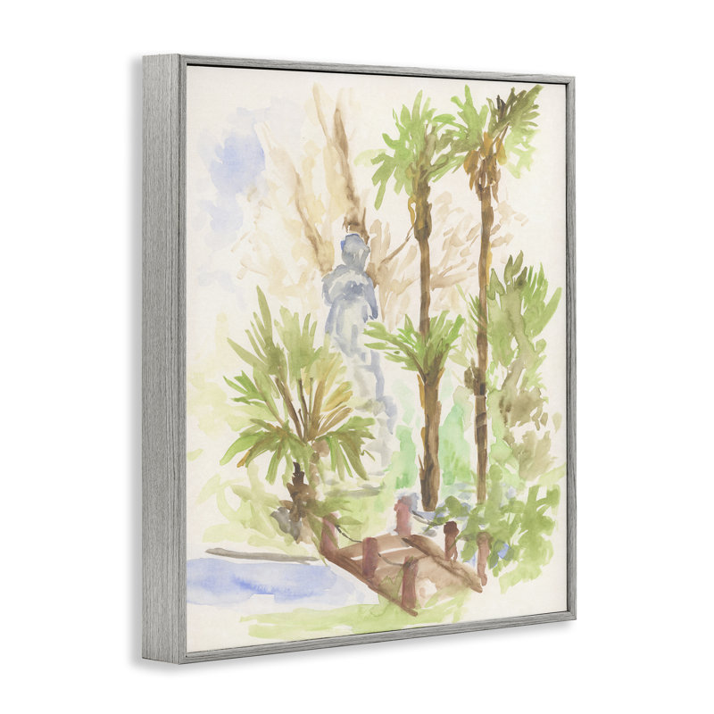  Bridge over River Abstract Framed Giclee Art by June Erica Vess, Farmhouse Grey Framed Giclee, 30" H x 24" W