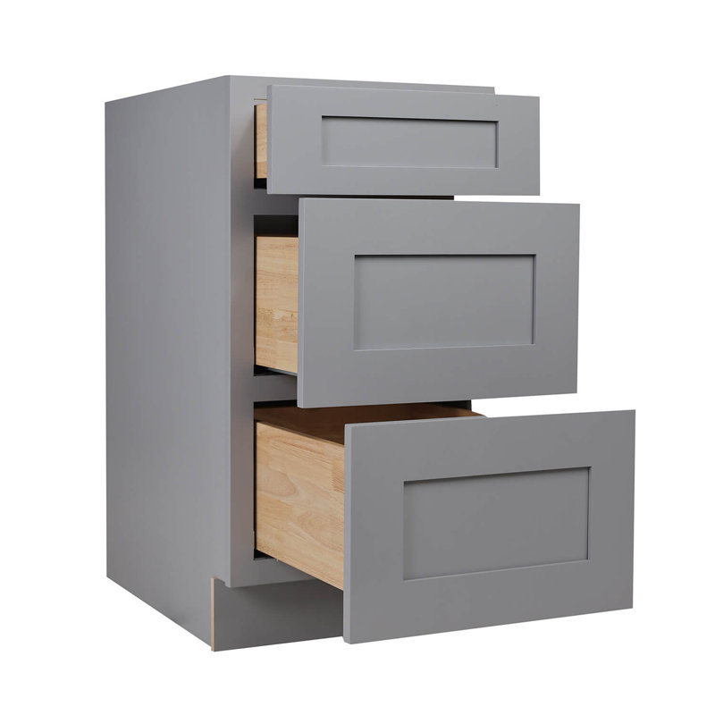 Base de meuble-lavabo 3 tiroirs gris cendré 3 tiroirs