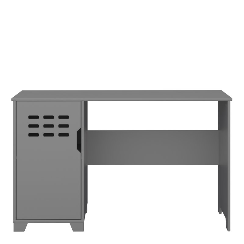 Schwarz 123Cm W Rectangle Computer Desk with Cabinet, Grey