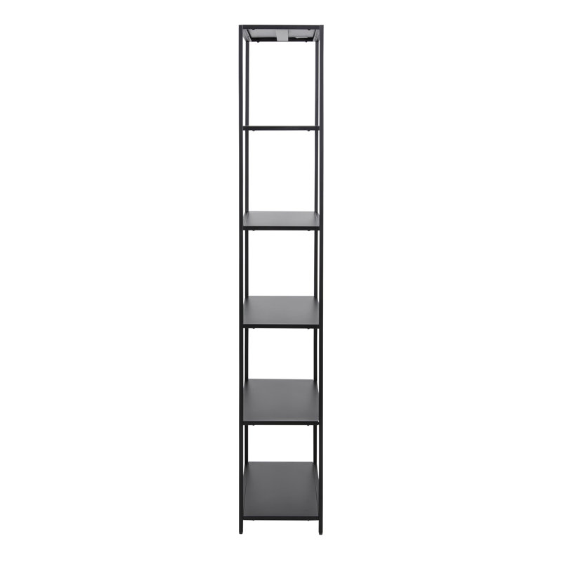 Zakrzewski 185cm H Steel Etagere Bookcase, Matte Black
