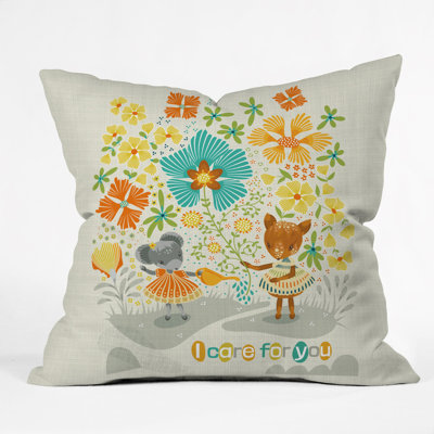 Coussin décoratif en polyester I Care for You