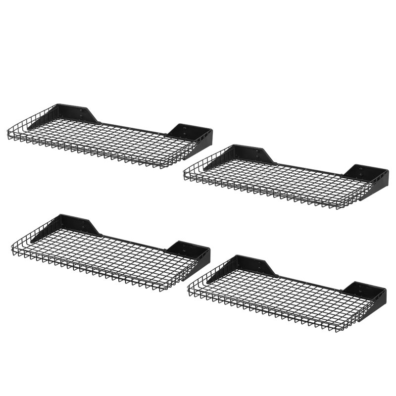 Ensemble de 4 tablettes murales pour le garage de 24 po x 12 po LUGO, noir