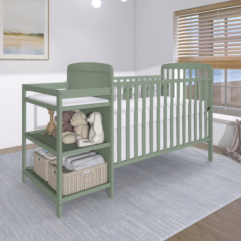 Lit de bébé convertible 4-en-1 Peckham, Vert pré