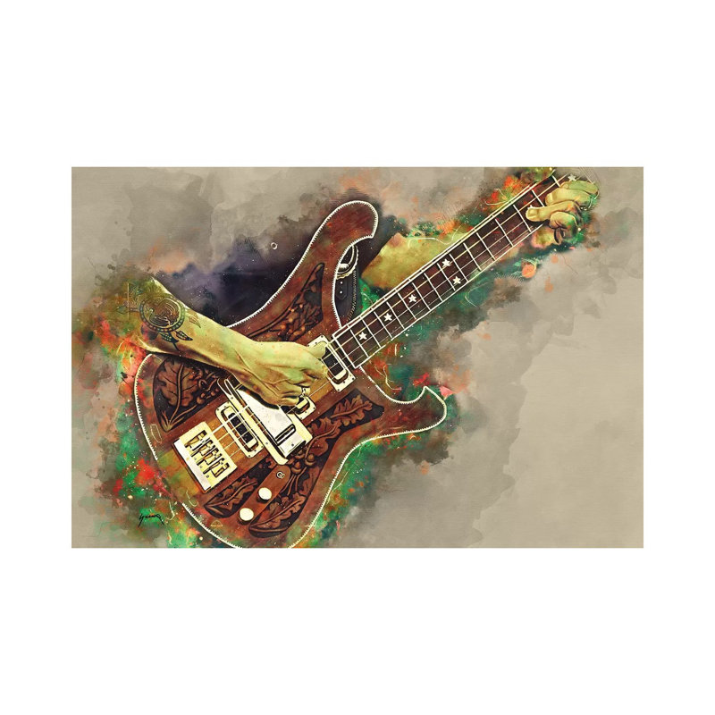 Lemmy's Bass Guitar - Painting on Canvas, 66.04cm H x 101.6cm W x 3.81cm D, Wrapped Canvas