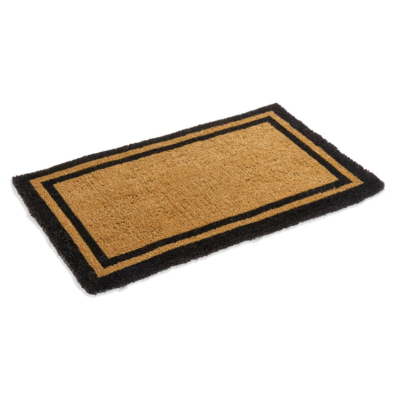 Alleffra Handmade Coir Doormat, Black, Rectangle 2' x 6'