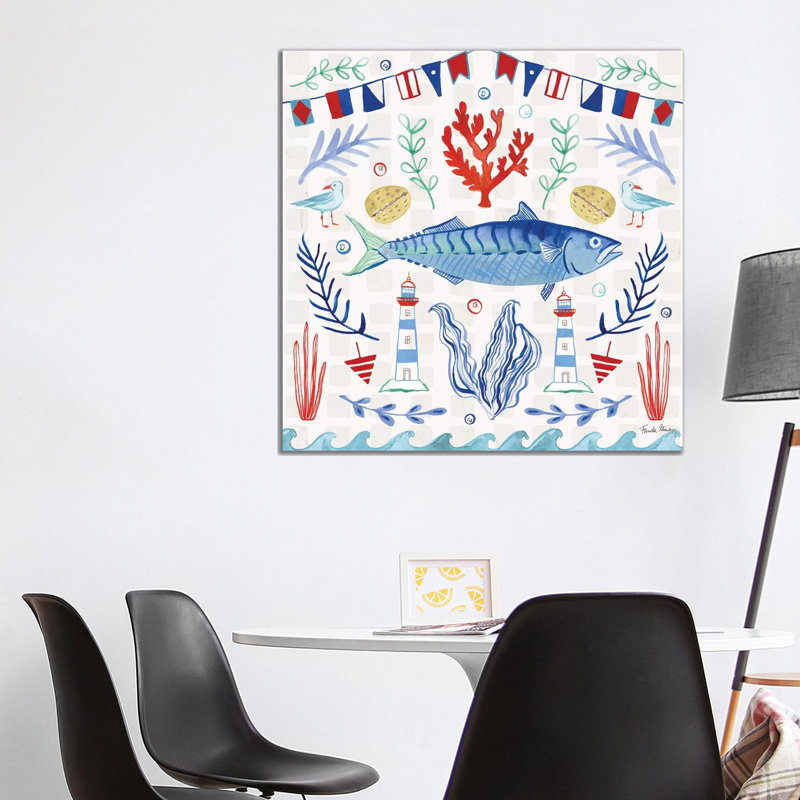 Maritime Delight IV by Farida Zaman - Wrapped Canvas Painting, 93.98 cm H x 93.98 cm W x 3.175 cm D