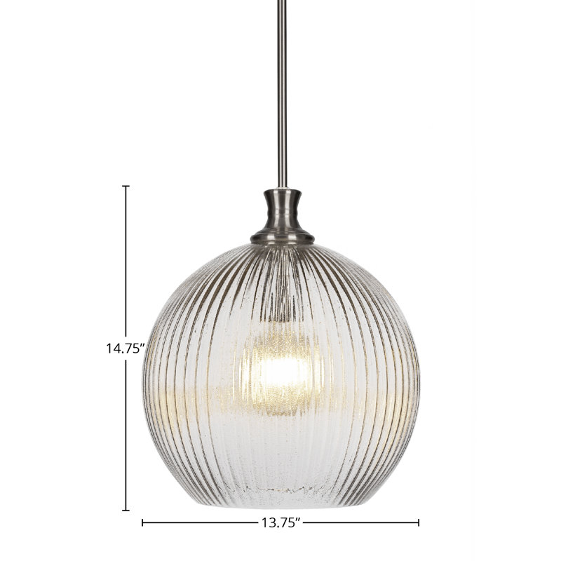 Luminaire suspendu à 1 tige Carina, Nickel brossé
