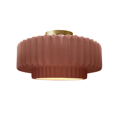 Radiance Ceramic Pleated Semi-Flush Mount