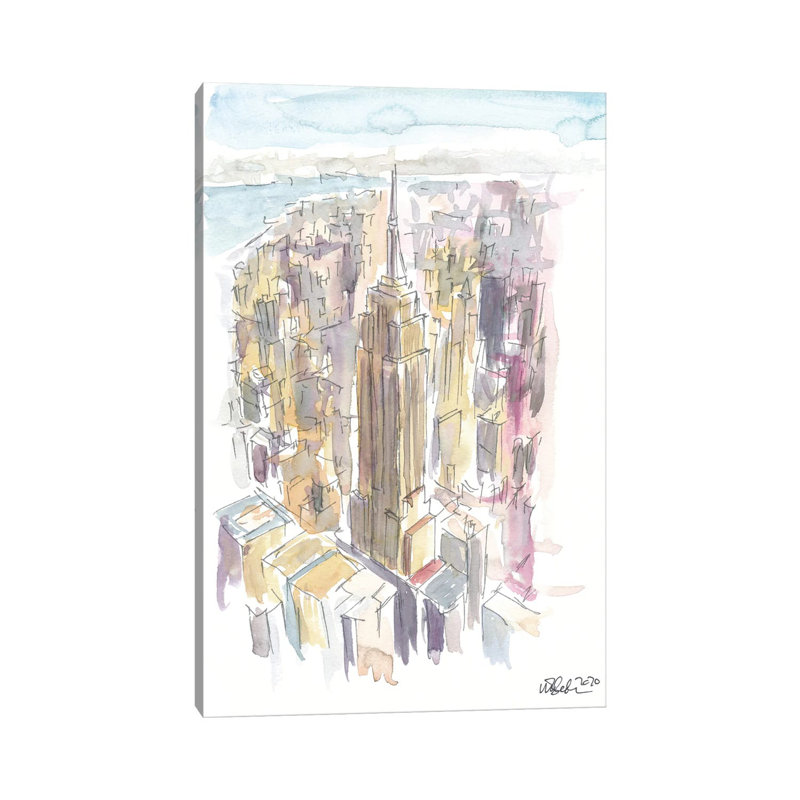 Midtown Manhattan Skyscraper Scene New York City by Markus & Martina Bleichner - Wrapped Canvas Print