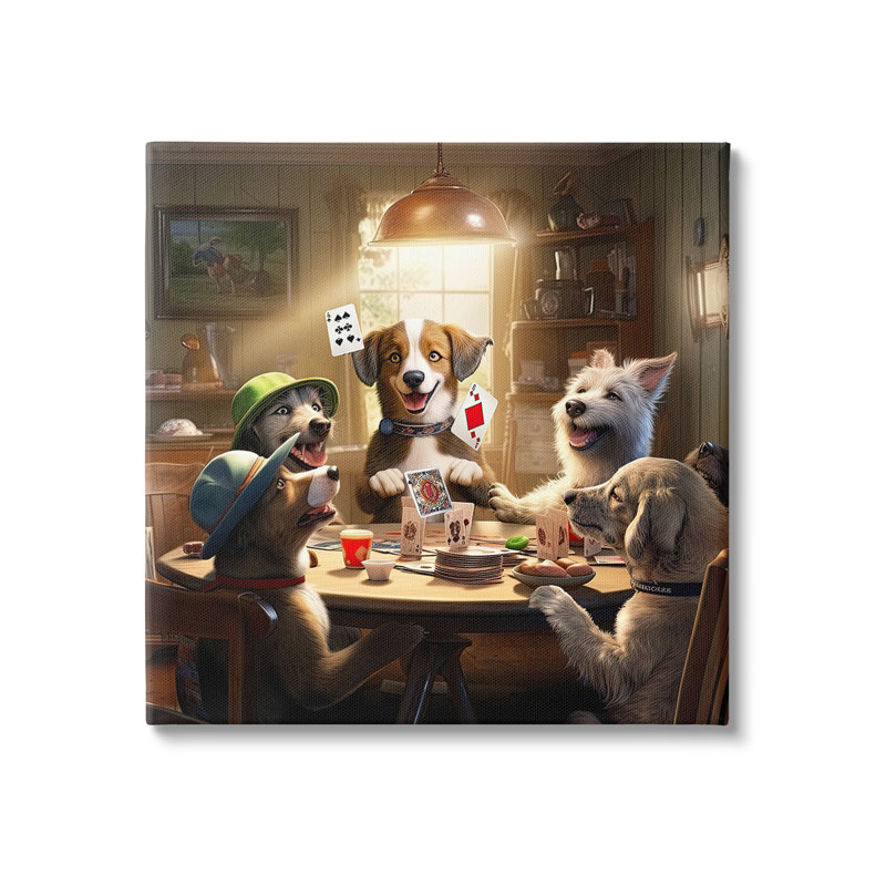 "Dogs & Magic Tricks" par Jim Baldwin sur toile, H 30 po x l 30 po