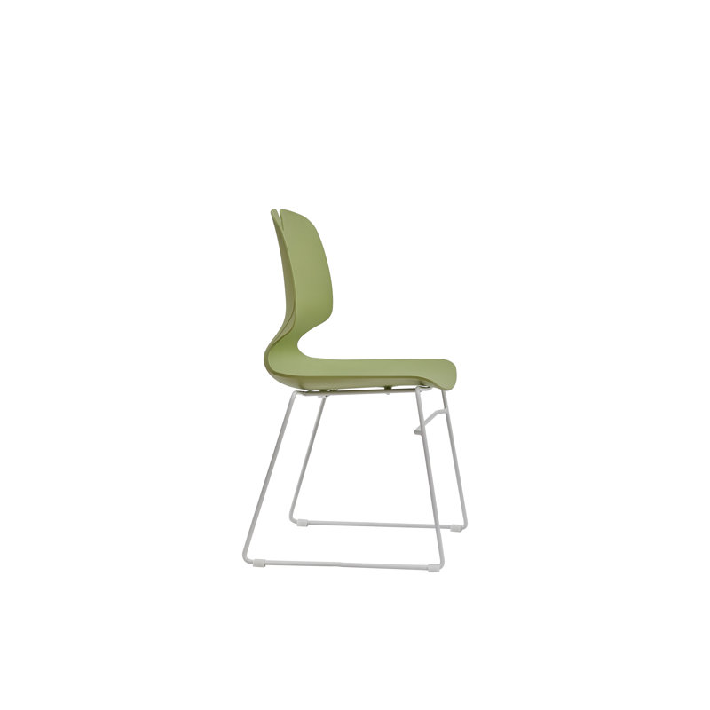 Un ensemble de 4 chaises de bureau empilées, Vert / Gris