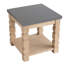 Table d'appoint en béton et en bois, 23,8 x 23,8 x 24 po, style contemporain rustique, table carrée avec élément d'apparence et aspect bois, accessoire de maison moderne