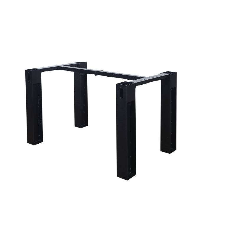 Black Powder-Coated Industrial Dining Table Base with Trestle Legs