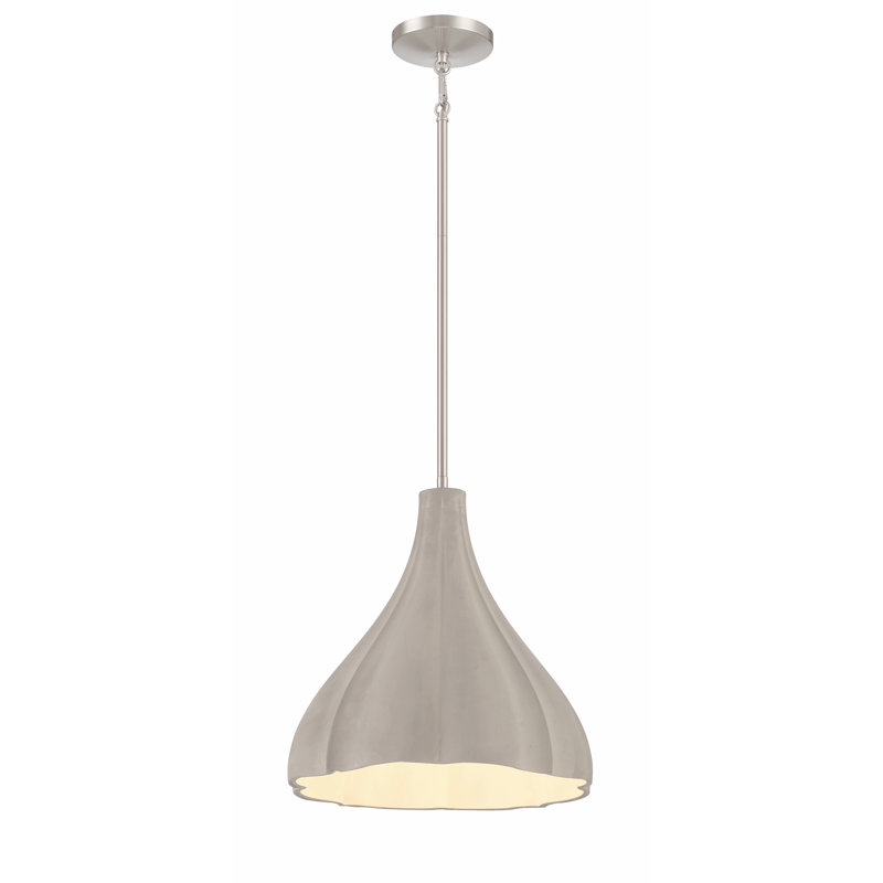 Luminaire suspendu 1 lumière George Kovacs Sima en métal avec finition nickel poli