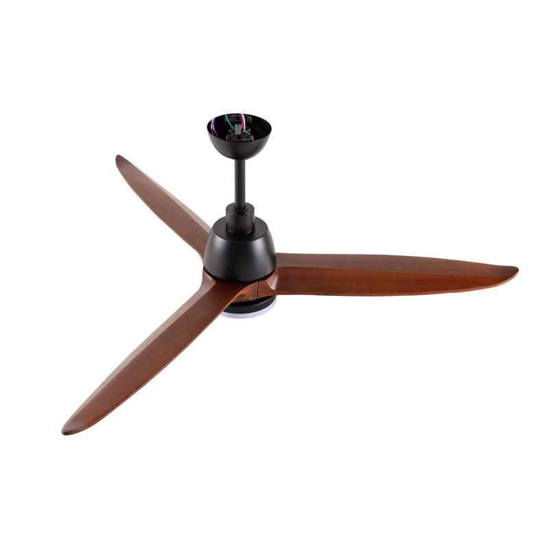 Ceiling Fans With Lights, Matte Black, Black Wood, 180 RPM