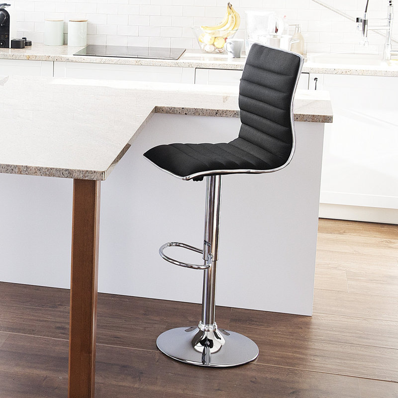 Tyrell Swivel Upholstered Adjustable Height Counter Stool with Metal Frame