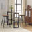 47.24in Modern Counter Height Bar Table and Chairs Set with 2 Stools for Kitchen Dining Table in Gray-942903606