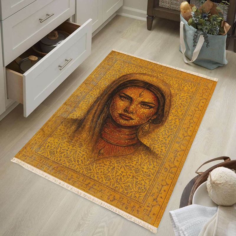 Golden Saffron Portrait Area Rug