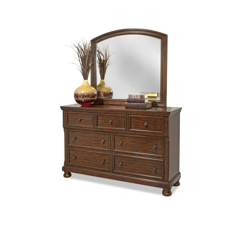 Commode double 7 tiroirs avec miroir Fitima
