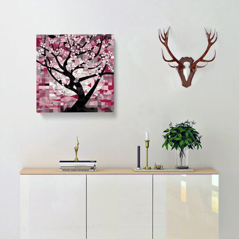 Cherry Blossom Tree Constructivism No.1 - Print, 50cm H x 50cm W x 3cm D