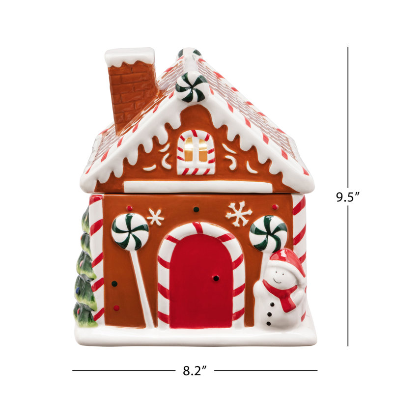Nostalgic 9.5" Ceramic Lit Gingerbread House Cookie Jar