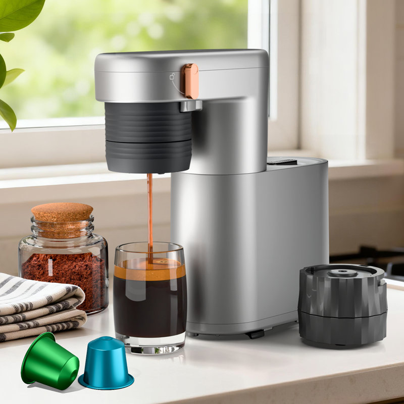 C1 Pro Single Serve Coffee Maker 20 Bar Travel Espresso Maker With Coffee Grounds Chamber & NS Capsule Chamber, PID Temperature Control, Instant Heating, 6.1Oz Water Tank