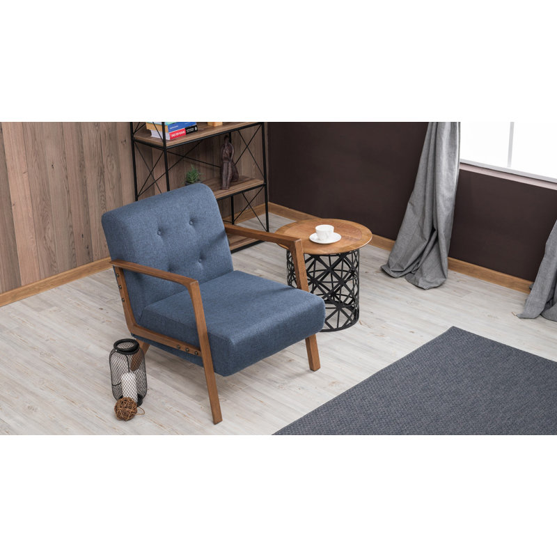 Fauteuil Sigel, 100 % polyester bleu marine