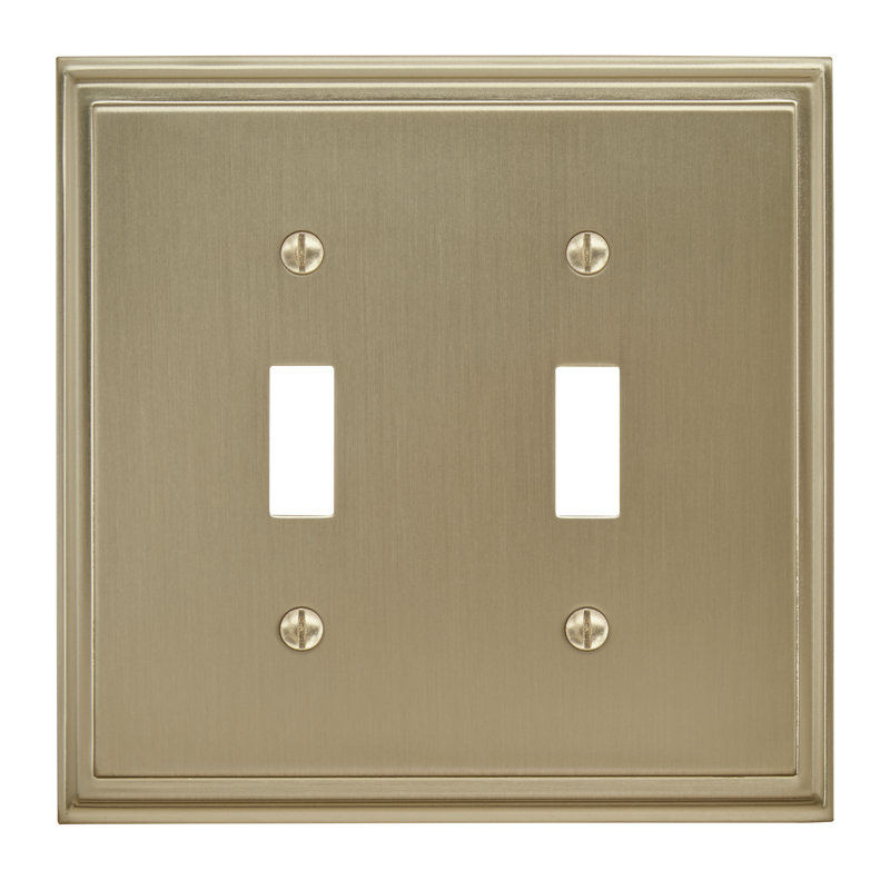 Mulholland 2-Gang Toggle Light Switch Wall Plate, Golden Champagne