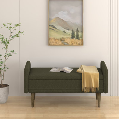 Tabouret de rangement en velours Teddy - Repose-pieds rembourré avec rangement caché