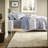 Luxurious Blue Floral Bedding Sets, Polyester Comforter For Home