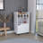 Bar Cart with 2 Open Shelves, 4 Wine Cubbies and a Hinged-Door Storage Cabinet-1969142297