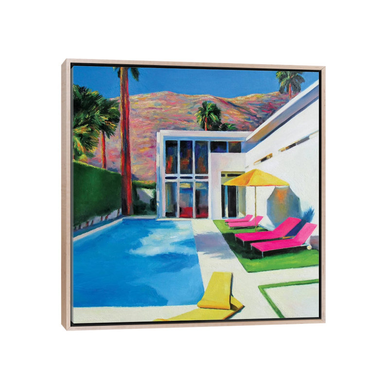 California Sun 1 Piece Wall Art on Canvas, 66.04 cm H x 66.04 cm W x 4.445 cm D, Natural Wood