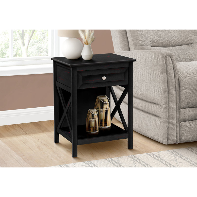Jaxlynn End Table with Storage, Black