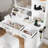 Lavin Makeup Vanity Set, Vanity Desk With Stool, LED Light Mirror And Charging Station, White-1271178591