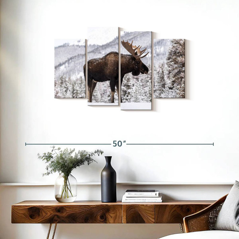 Snowy Moose, 22" H x 36" W