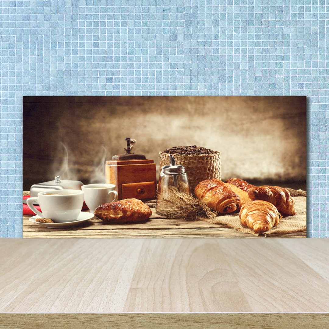 50 cm x 100 cm Glas Spritzschutzpaneel Breakfast