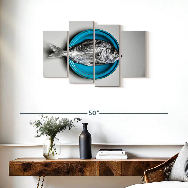 Yarlin Plate Of Fish, 22" H x 36" W