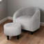 Fauteuil d'appoint en velours tonneau avec repose-pieds-1423018420
