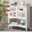 Console d'entrée chic avec rayures et blocs de couleur avec rangement-1351001282