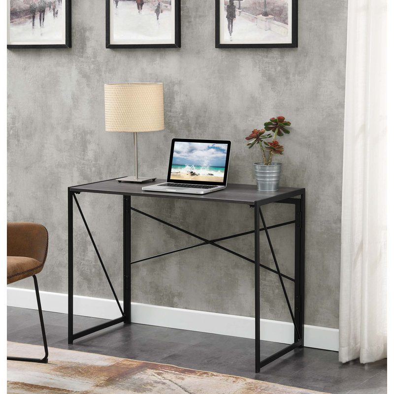Computer Folding Desk, Charcoal/Gray/Black