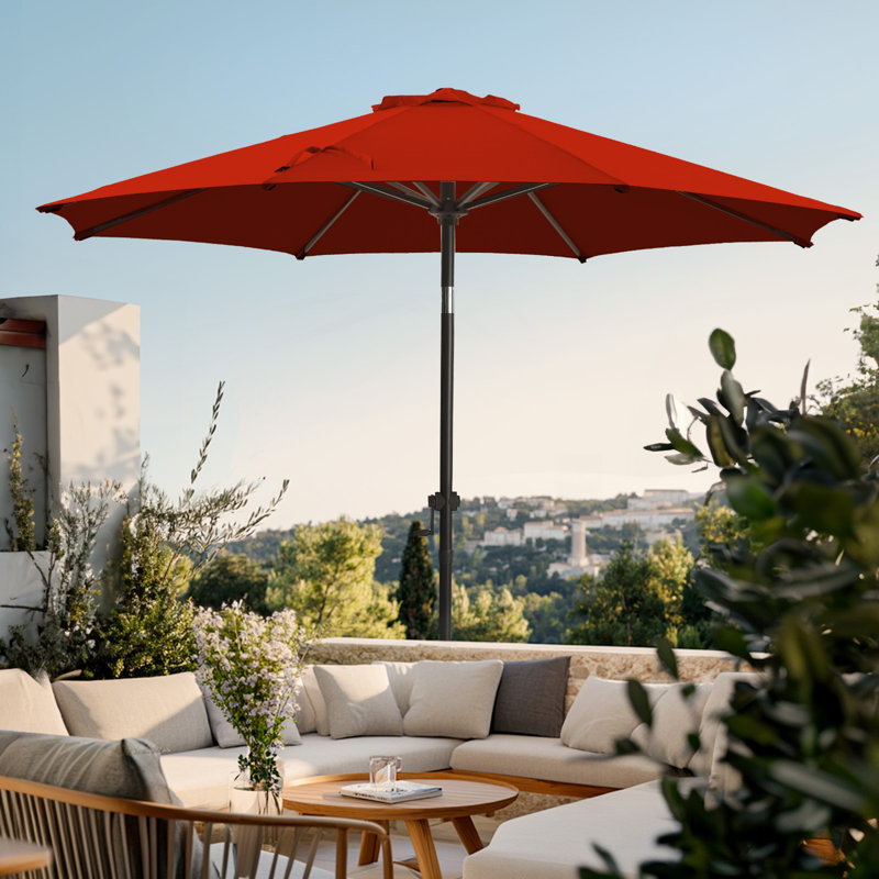 Parasol de marché Market, Rouge, H 100 po x l 120 po x P 120 po