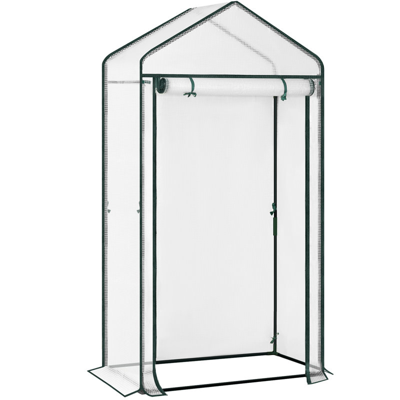 Greenhouse, Garden House, Cold Frame, Tomato House, Vegetable Greenhouse, Winterizing Tent For Plants, White, 101x52x191cm, White