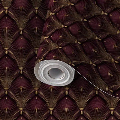 Peel and Stick Wallpaper Contact Paper Art Deco Seamless Scallop Wave Luxury Self Adhesive and Removable 24in x 118in(60x300cm)