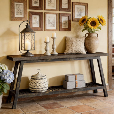 Canapé à 2 niveaux, console, table d'appoint